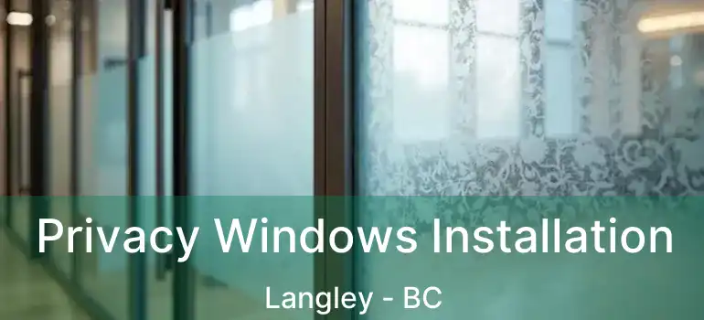  Privacy Windows Installation Langley - BC